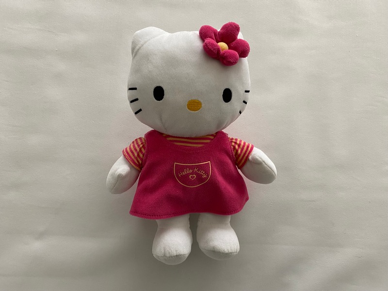 Doudou Hello Kitty blanche robe rose Sanrio Jemini d'occasion