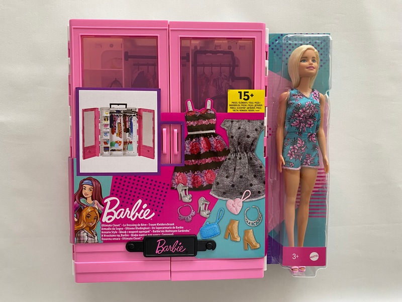 Barbie Le Dressing de Rêve rose et poupée blonde Mattel - Article Neuf