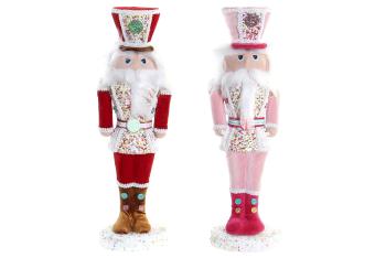 Décoration de Noël figurine soldat rose 41 cm- Article Neuf