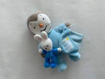 Doudou Tchoupi bleu ciel et son petit lapin Nicotoy