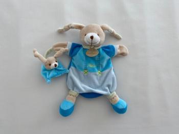 Doudou marionnette lapin et son bébé Pinou Doudou et Compagnie