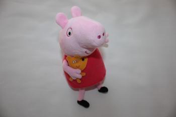 -Peluche Peppa Pig robe rouge 17 cm Jemini