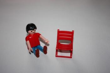 Personnage homme et chaise rouge Playmobil