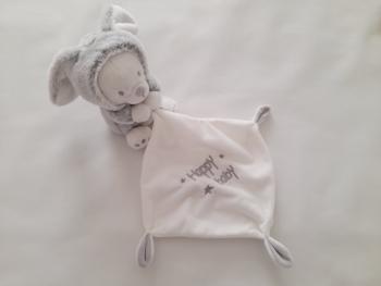 Doudou mouchoir lapin ours blanc gris Happy baby Premaman Orchestra - Article Neuf