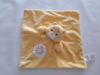 Doudou plat Bisounours jaune soleil Care Bears baby
