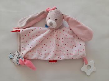 Doudou plat lapin coeur Funny Zoo - Article Neuf