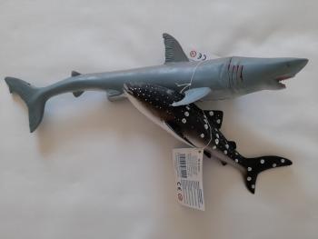 Lot de 2 animaux marins requin gris et baleine requin - Article Neuf
