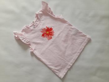 T-shirt rose clair manches papillons 24 mois PETIT BATEAU