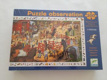 Puzzle observation Equitation 200 pièces Djeco - Article Neuf