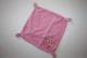 Doudou plat carré rose broderie ours