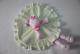 Doudou plat rond vache vert fleur rose bandana Nicotoy