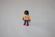 Petite fille pantalon mauve et t-shirt orange motif chien Playmobil