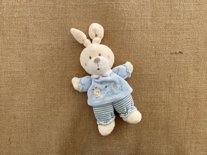 Peluche lapin bleu ABC Nicotoy d'occasion