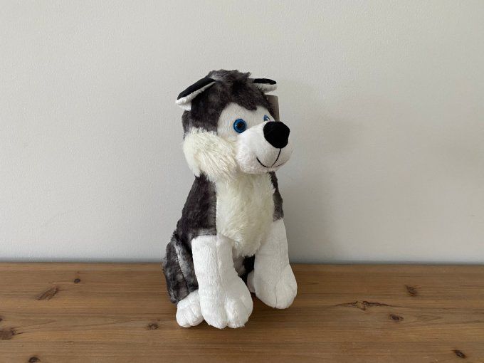 Peluche husky 34 cm - Article Neuf