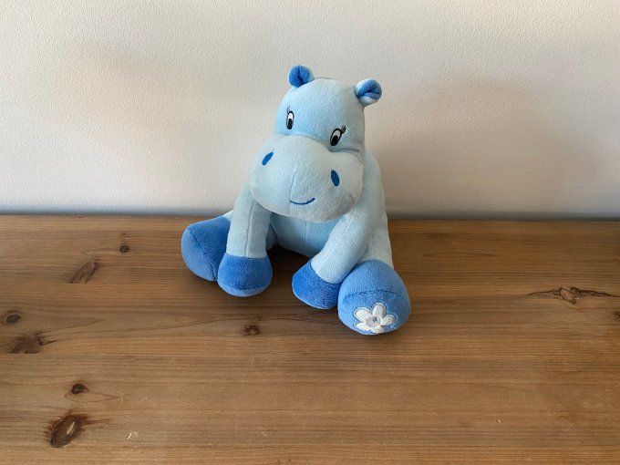 Doudou hippopotame bleu fleur Arthur et Lola Bebisol d'occasion 