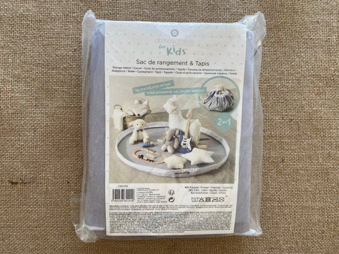 Sac de rangement & Tapis gris Atmosphera for Kids - Article Neuf