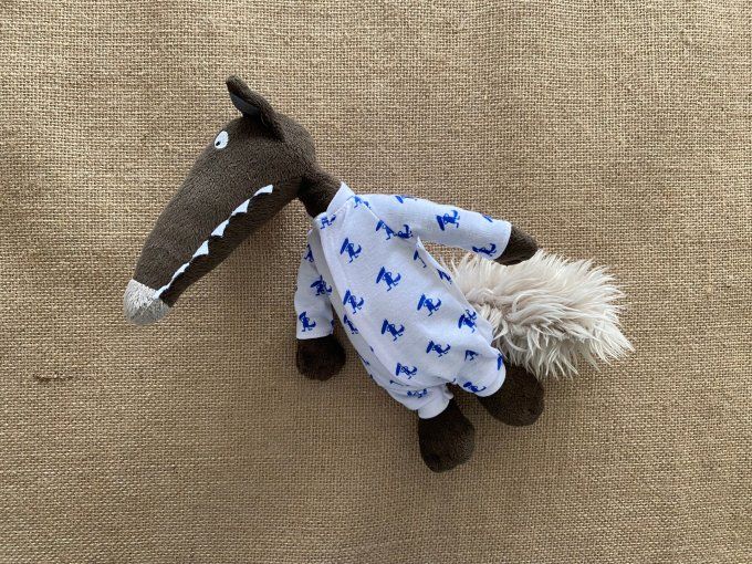 Peluche loup à habiller avec son pyjama Auzou d'occasion