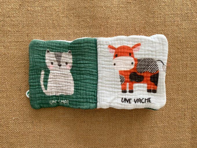 Mon premier livre tissu en lange animaux Auzou d'occasion