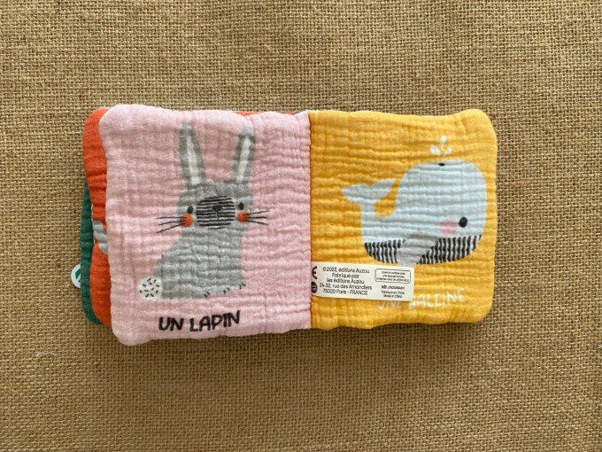 Mon premier livre tissu en lange animaux Auzou d'occasion