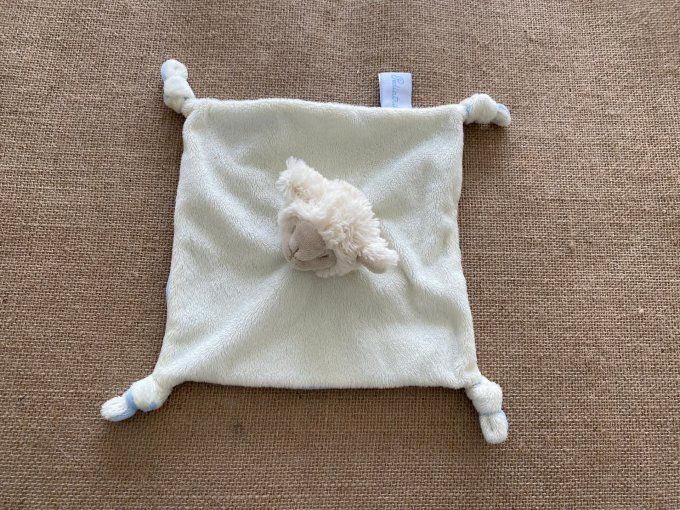 Doudou plat mouton beige bleu Avène Pédiatril d'occasion