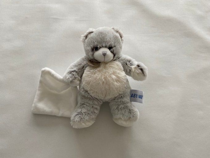 Doudou mouchoir ours gris blanc Les Flocons BN664 Baby Nat d'occasion