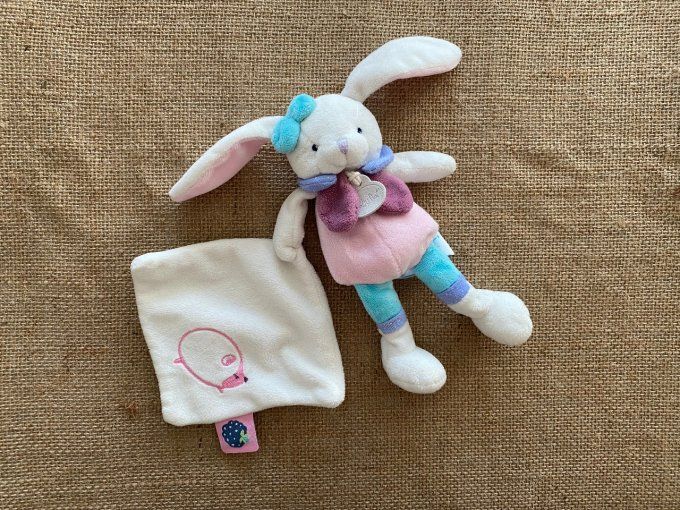 Doudou mouchoir lapin rose Berry BN0241 Baby Nat d'occasion
