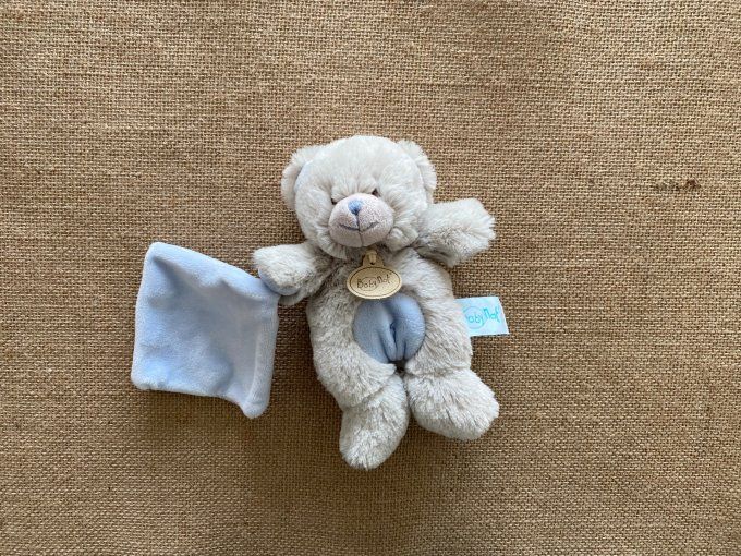 Doudou mouchoir ours gris bleu BN945 Baby Nat d'occasion