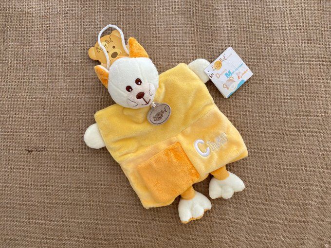 Doudou marionnette chat orange Alphabet C comme... Chat Baby Nat - Article Neuf 