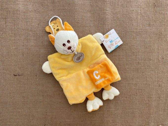 Doudou marionnette chat orange Alphabet C comme... Chat Baby Nat - Article Neuf