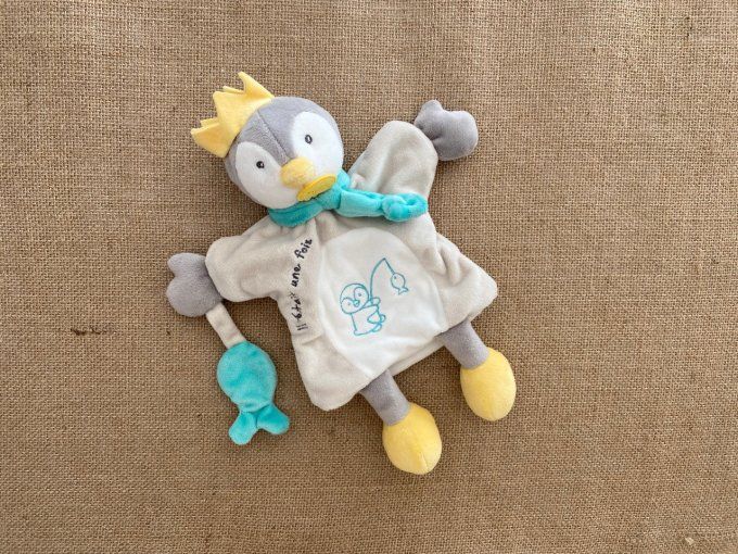 Doudou marionnette pingouin poisson couronne il était une fois ...Baby Nat - Article Neuf
