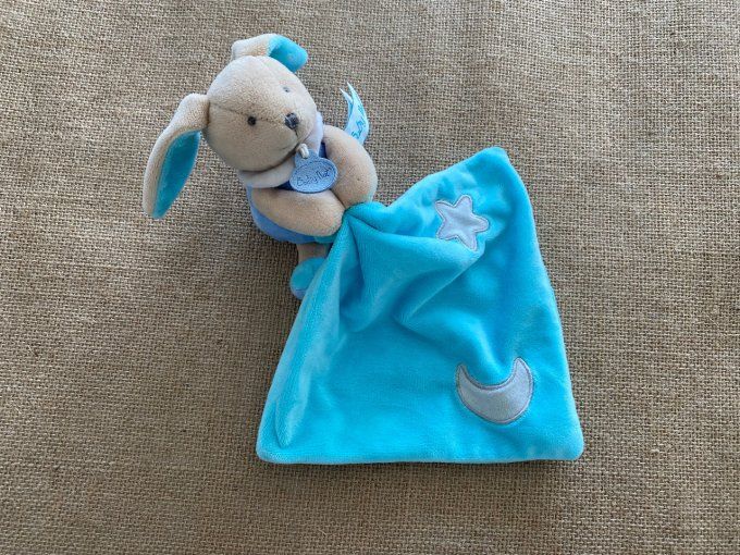 Doudou mouchoir lapin bleu étoiles luminescent BN0137 Baby Nat d'occasion