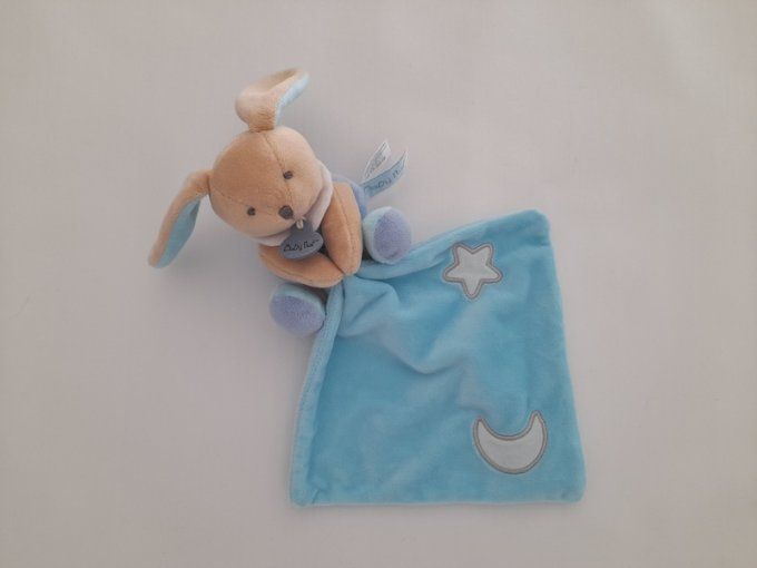 Doudou mouchoir lapin bleu étoiles luminescent BN0157 Baby Nat - Article Neuf