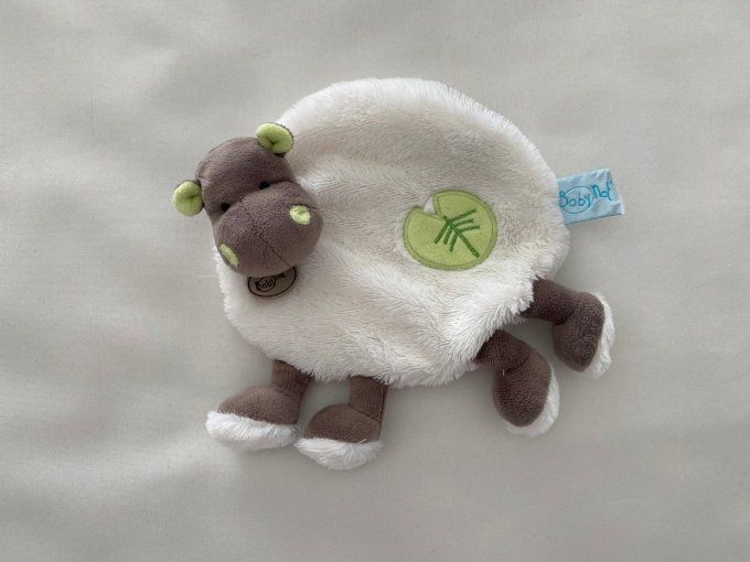 Doudou plat hippopotame Bazile vert blanc BN722 Baby Nat d'occasion