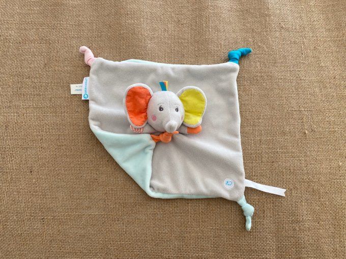 Doudou plat éléphant gris bleu Bébé Confort d'occasion