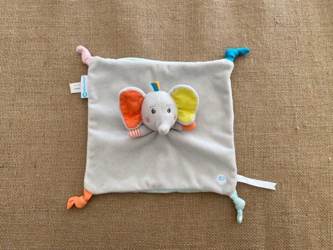 Doudou plat éléphant gris bleu Bébé Confort d'occasion