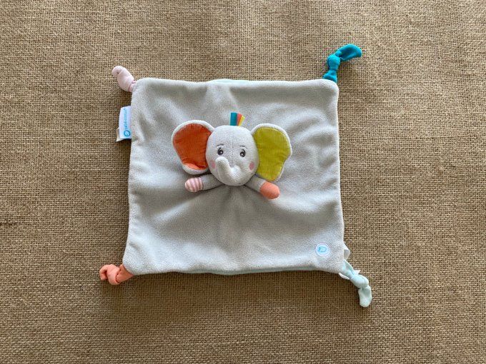 Doudou plat éléphant gris bleu Bébé Confort d'occasion