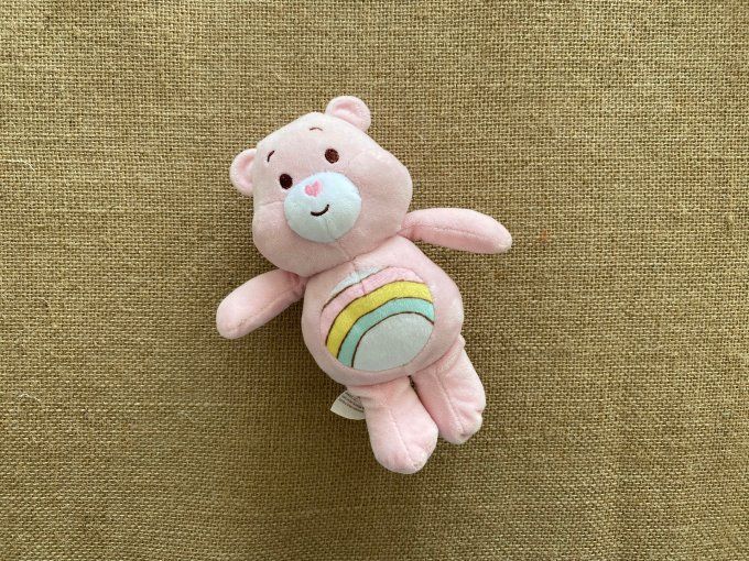 Peluche Bisounours rose arc en ciel 19 cm Care Bears baby d'occasion