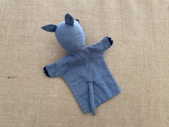 Doudou marionnette Loup gris d'occasion 