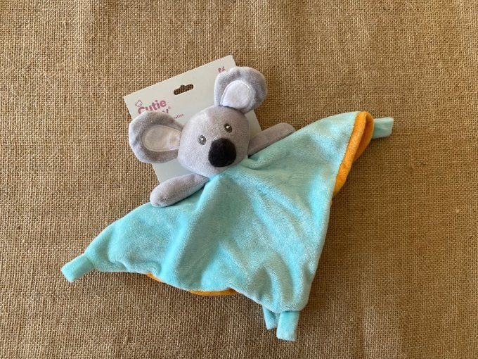 Doudou plat koala bleu orange Cutie Baby Nanjing Ruifutong - Article Neuf