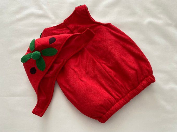 Déguisement fraise avec cagoule assortie De Capes et de Fées 2/4 ans d'occasion