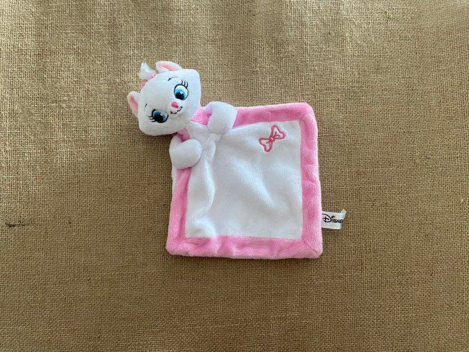 Doudou plat chat blanc Marie noeud rose Disney d'occasion