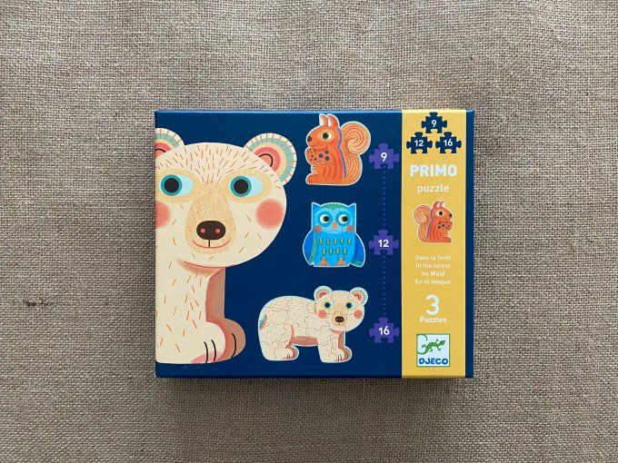 Primo puzzle Dans la forêt 3 puzzles Djeco d'occasion