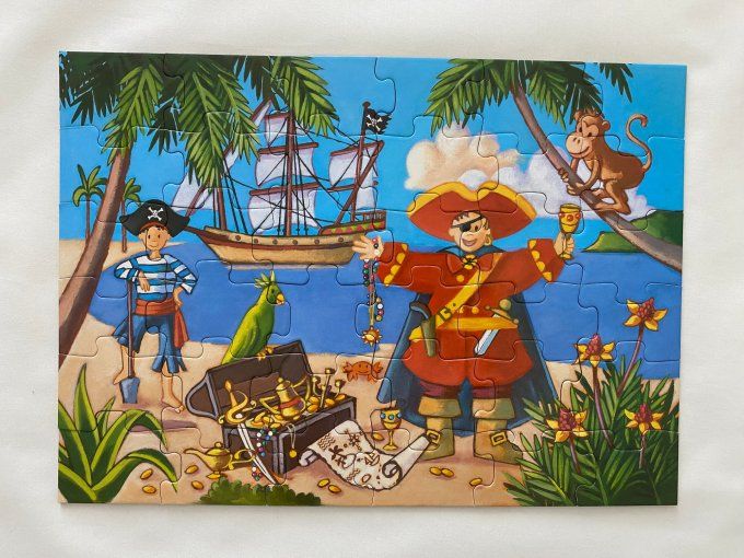 Puzzle Le pirate et son trésor 36 pièces Djeco d'occasion