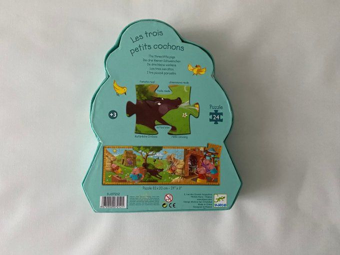 Puzzle Les trois petits cochons  24 pièces djeco d'occasion 
