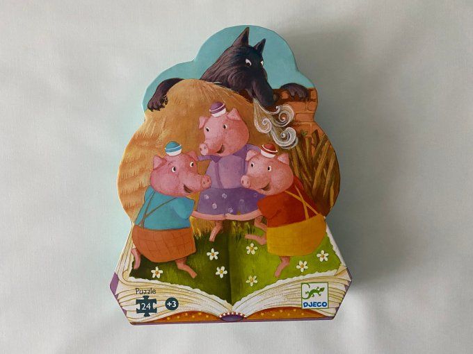 Puzzle Les trois petits cochons  24 pièces djeco d'occasion