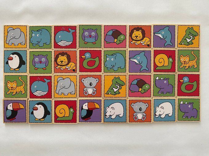 Jeu Mémo Nimo 32 pièces bois Djeco d'occasion