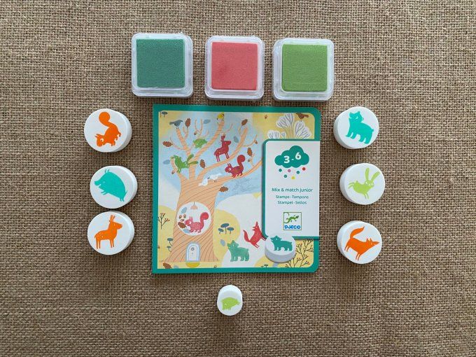 Jeu de société Mix & match junior Tampons Djeco d'occasion 
