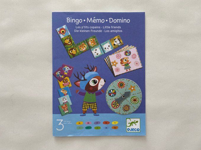 Jeu de société Bingo Mémo Domino Les p'tits copains Djeco d'occasion