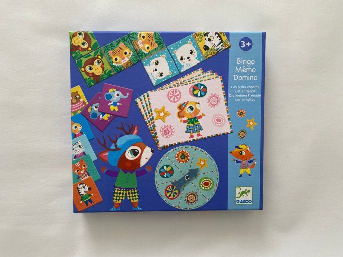 Jeu de société Bingo Mémo Domino Les p'tits copains Djeco d'occasion