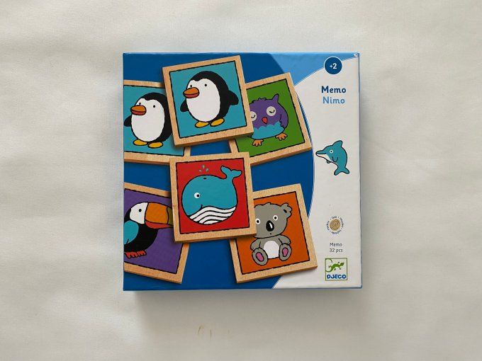 Jeu Mémo Nimo 32 pièces bois Djeco d'occasion
